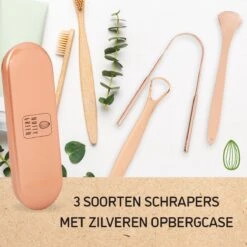 Nutty Green 3-Delige Tongschraper Set Inclusief Opbergcase - Tongreiniging Mondverzorging - Tongreiniger Mondhygiëne - RVS Schraper Voor Schone Tong Reiniging - Tongborstel Tegen Slechte Adem - Zero Waste Lifestyle -Gillette Winkel 1200x1200 947