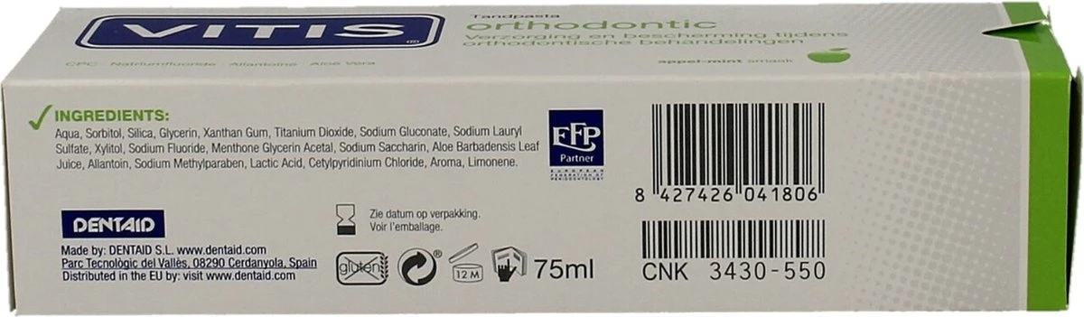 Vitis Orthodontic Tandpasta - 75ml 5 Vitis Orthodontic Tandpasta - 75ml - Afbeelding 3
