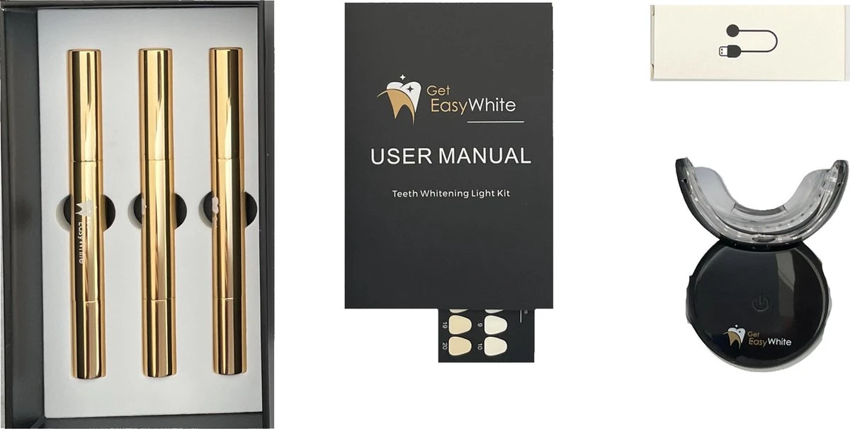 GetEasyWhite - Whitening LED Kit - 100% Natuurlijk - Perioxide Vrij - Veilig 5 GetEasyWhite - Whitening LED Kit - 100% Natuurlijk - Perioxide Vrij - Veilig - Afbeelding 3