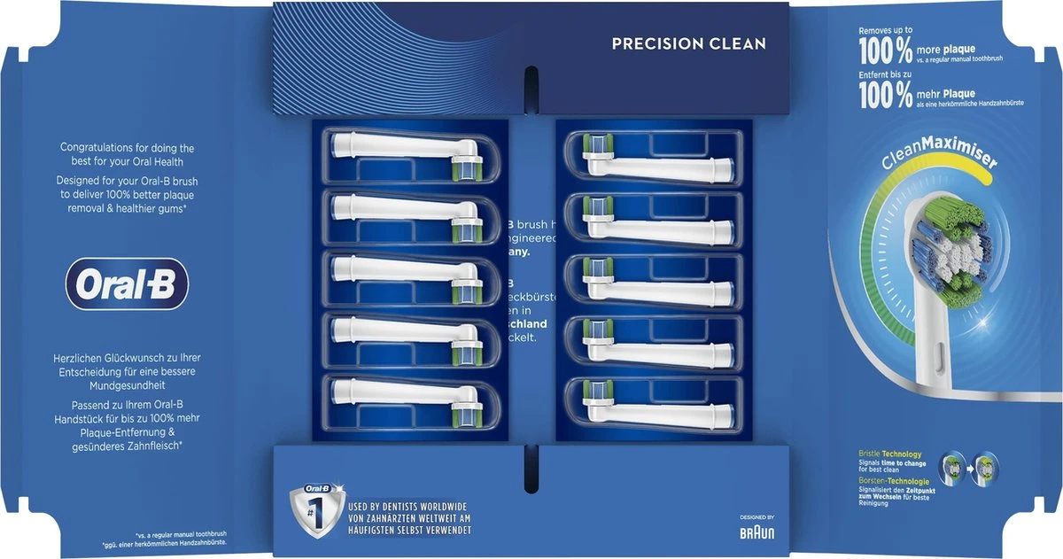 Oral B Oral-B Precision Clean - Met CleanMaximiser-technologie - Opzetborstels -10 Stuks - Brievenbusverpakking 8 Oral B Oral-B Precision Clean - Met CleanMaximiser-technologie - Opzetborstels -10 Stuks - Brievenbusverpakking - Afbeelding 6