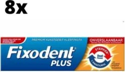 Fixodent Plus Dual Power Premium Kleefpasta - 8 X 40 Gram - Voordeelpakket