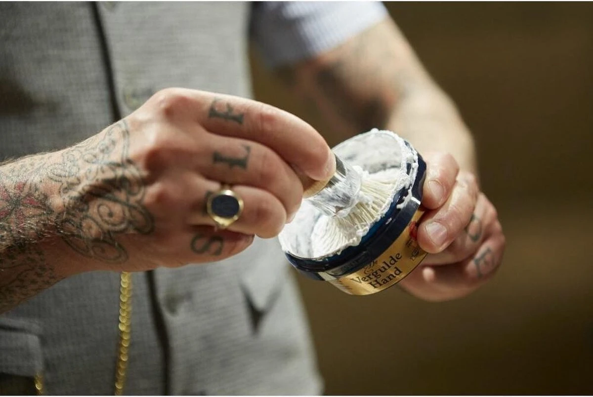 Vergulde Hand Scheerkwast - Voor Kappers 6 Vergulde Hand Scheerkwast - Voor Kappers - Afbeelding 4