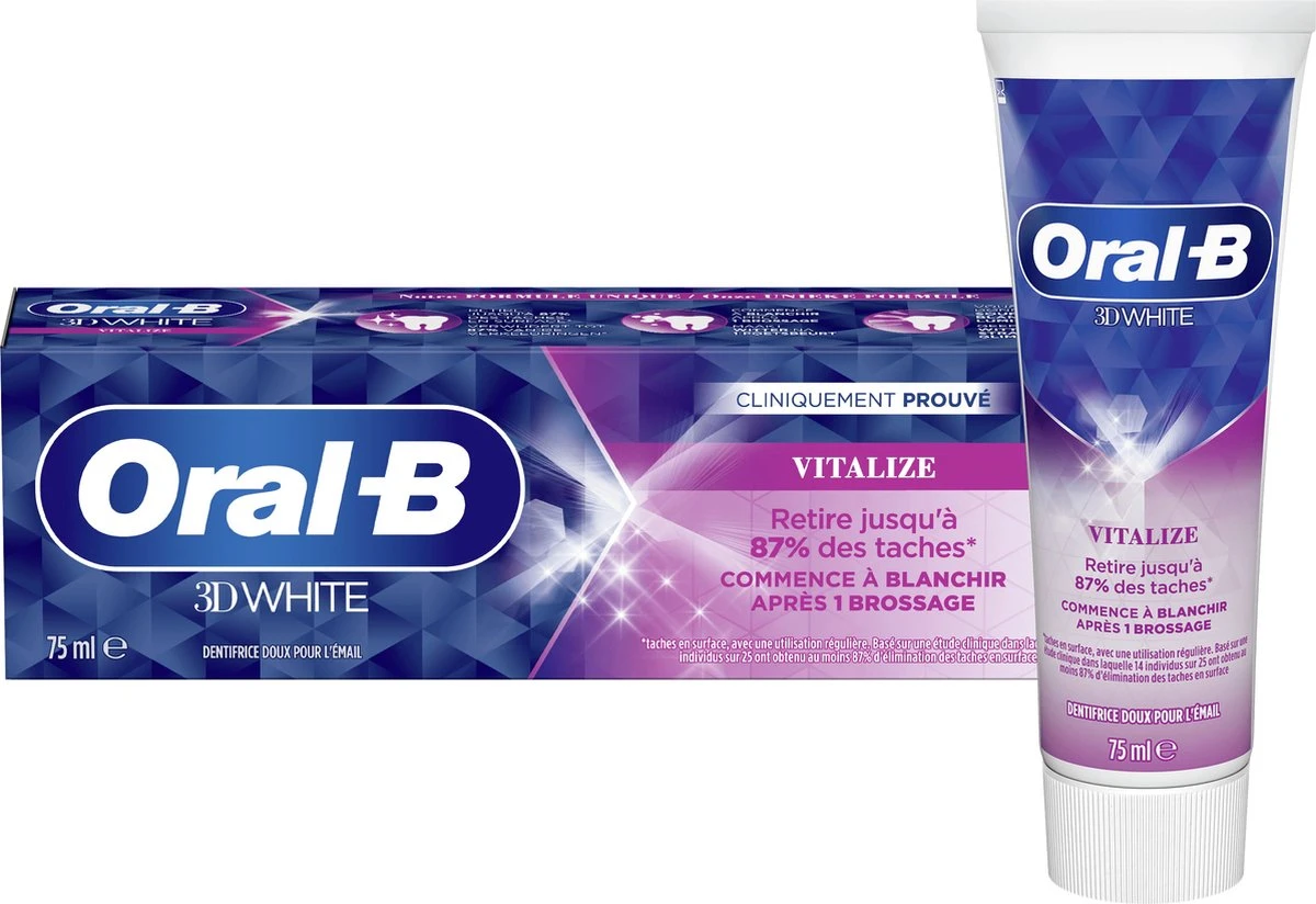 Oral B Oral-B Tandpasta - 3D White Vitalize - 12x 75 Ml 7 Oral B Oral-B Tandpasta - 3D White Vitalize - 12x 75 Ml - Afbeelding 5