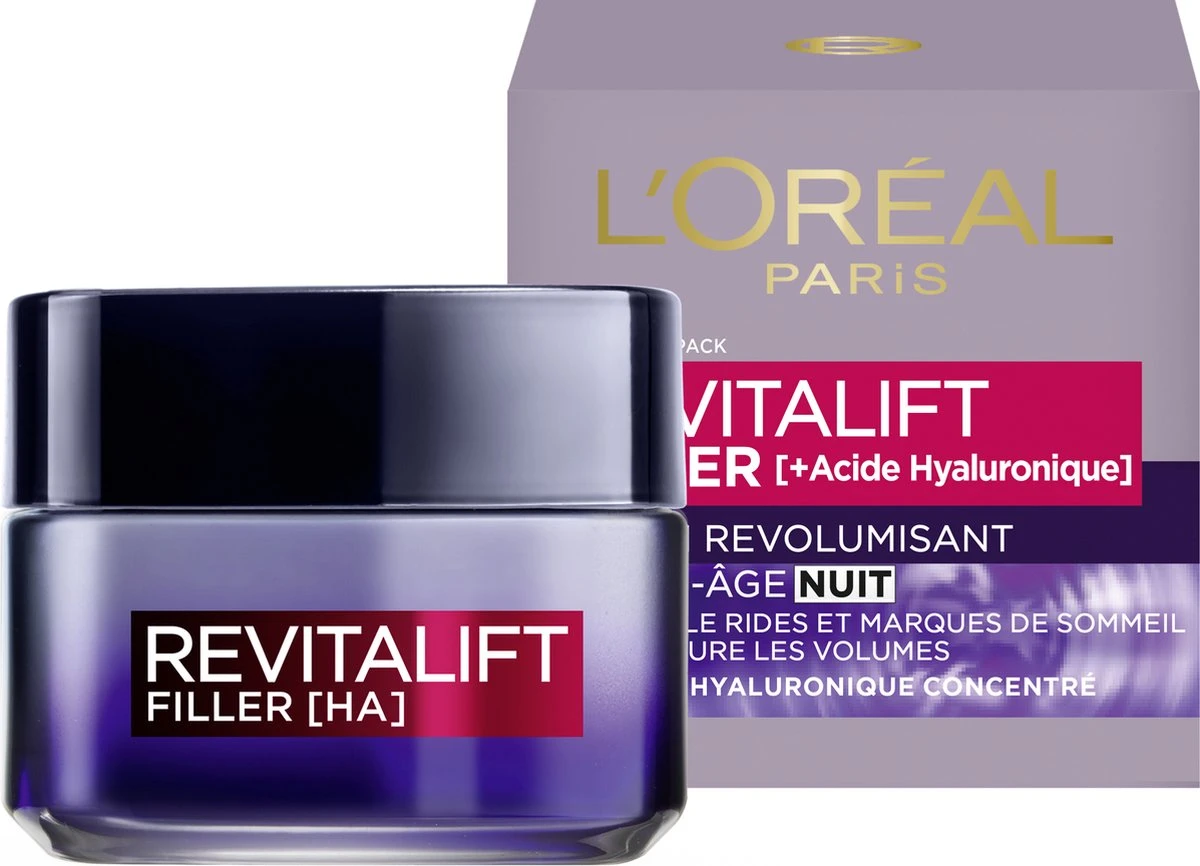 L’Oréal Paris Revitalift Filler Nachtcrème - 50 Ml - Anti Rimpel 5 L’Oréal Paris Revitalift Filler Nachtcrème - 50 Ml - Anti Rimpel - Afbeelding 3