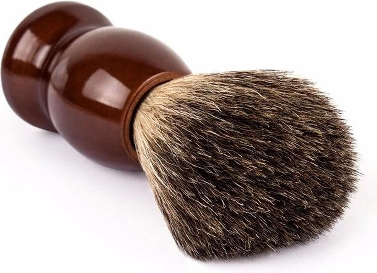 SIMIA™ Duurzaam Premium Scheerkwast - 100% Natuurlijk Haar - Zacht En Soepel - Optimale Verdeling Scheerschuim - Bruin 6 SIMIA™ Duurzaam Premium Scheerkwast - 100% Natuurlijk Haar - Zacht En Soepel - Optimale Verdeling Scheerschuim - Bruin - Afbeelding 4