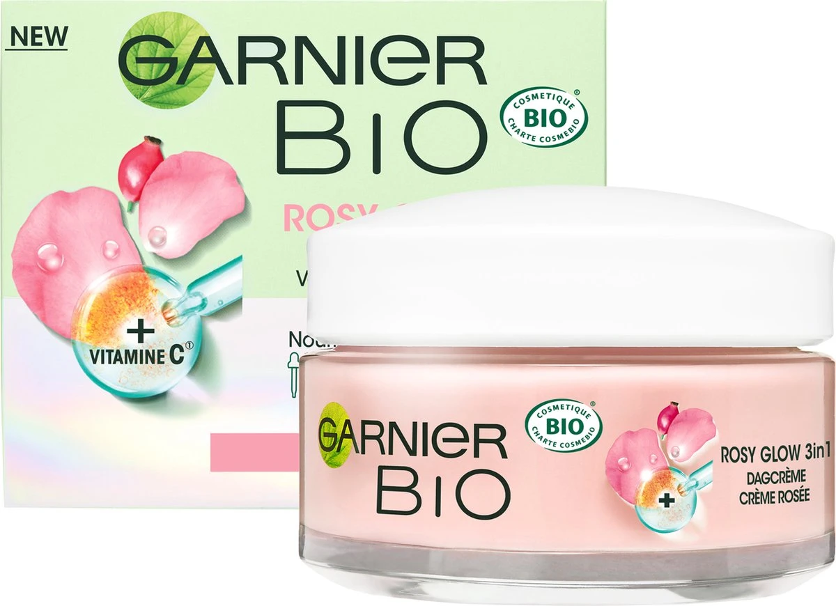 Garnier Bio Skin Active Rosy Glow 3in1 Dagcrème - 50ml 4 Garnier Bio Skin Active Rosy Glow 3in1 Dagcrème - 50ml - Afbeelding 2