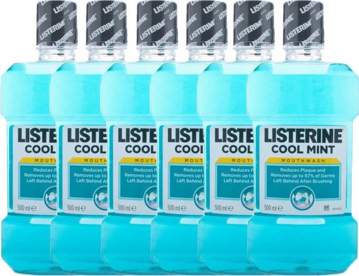 Listerine Coolmint - Mondwater - 6 X 500ml - Voordeelverpakking 3 Listerine Coolmint - Mondwater - 6 X 500ml - Voordeelverpakking
