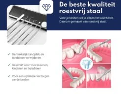 Tandarts Setje - Professioneel - Tandsteen Verwijderaar – Mondspiegel – Tandartshaakje – Tandsteenhaakje - Gebitsverzorging – Inclusief Luxe Etui - 6-delig - RVS -Gillette Winkel 1200x933 1