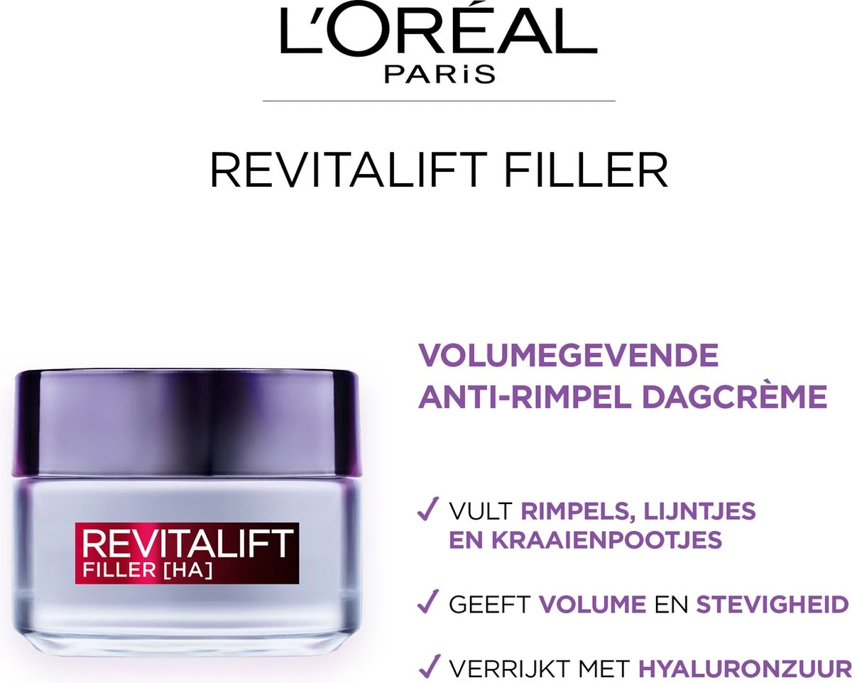 L’Oréal Paris Revitalift Filler Dagcrème - Anti Rimpel - 50 Ml 13 L’Oréal Paris Revitalift Filler Dagcrème - Anti Rimpel - 50 Ml - Afbeelding 11