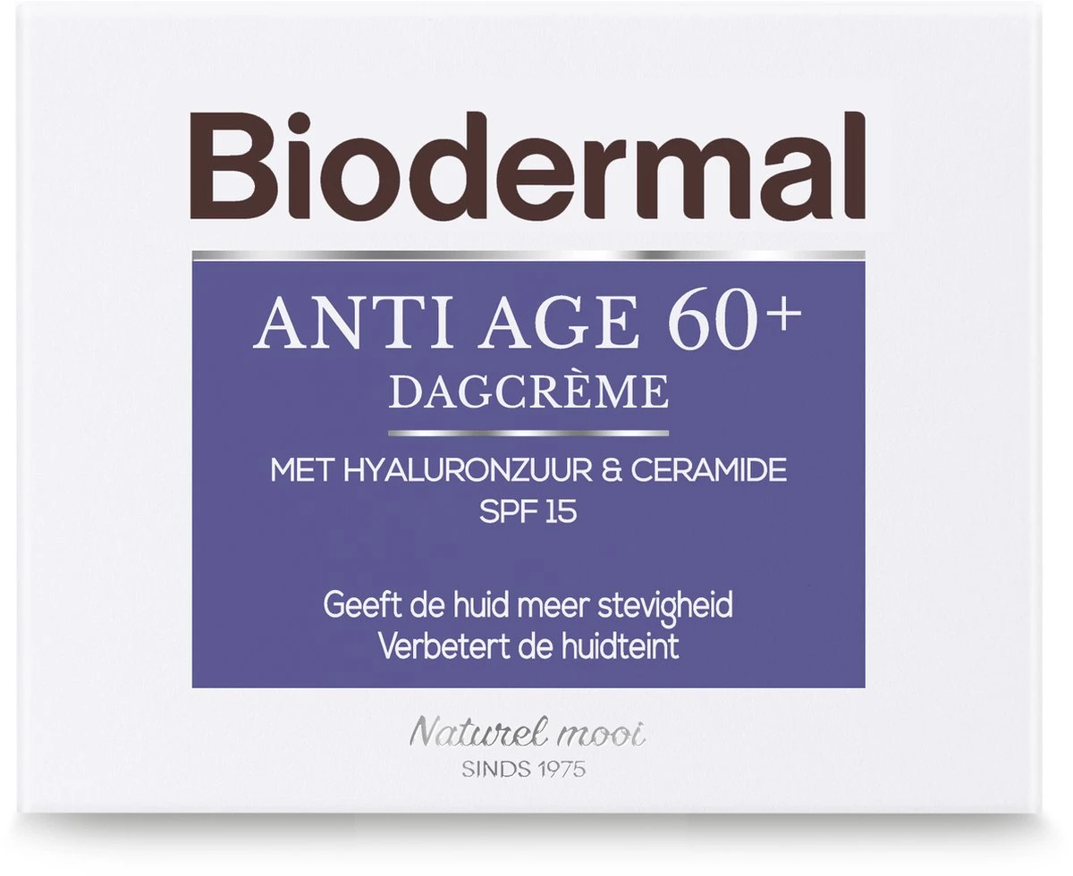Biodermal Anti Age Dagcrème 60+ - Dagcrème Met Hyaluronzuur En Ceramide - Met - SPF15 - Geeft De Huid Meer Stevigheid - 50ml 6 Biodermal Anti Age Dagcrème 60+ - Dagcrème Met Hyaluronzuur En Ceramide - Met - SPF15 - Geeft De Huid Meer Stevigheid - 50ml - Afbeelding 4