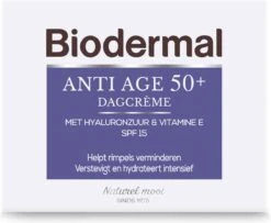 Biodermal Anti Age Dagcrème 50+ - Dagcrème Met Hyaluronzuur En Vitamine E - Met - SPF15 - Helpt Rimpels Verminderen - 50ml -Gillette Winkel 1200x984 1