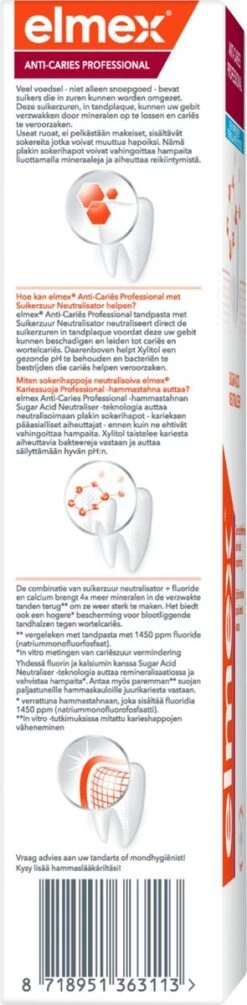 Elmex Anti Cariës Professional Tandpasta 4 X 75ml - Voordeelverpakking 26 Elmex Anti Cariës Professional Tandpasta 4 X 75ml - Voordeelverpakking -Gillette Winkel 295x1200 4
