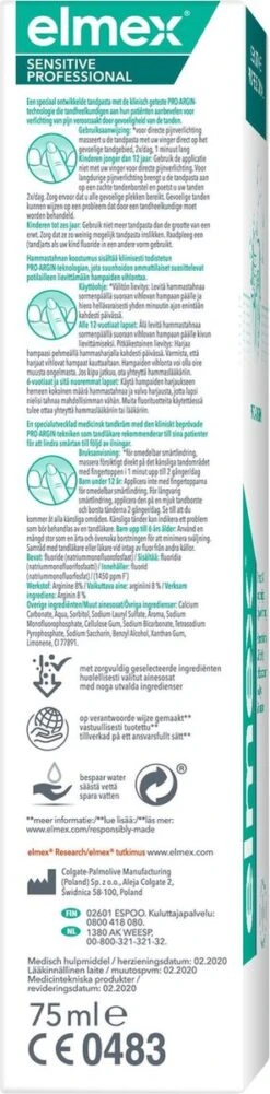 Elmex Sensitive Professional Tandpasta - 2 X 75 Ml - Voordeelverpakking -Gillette Winkel 296x1200 2