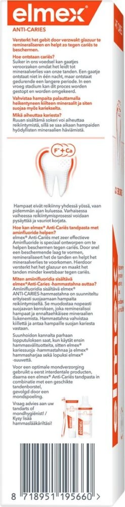 Elmex Anti Caries Tandpasta 4 X 75ml - Voordeelverpakking -Gillette Winkel 296x1200 8