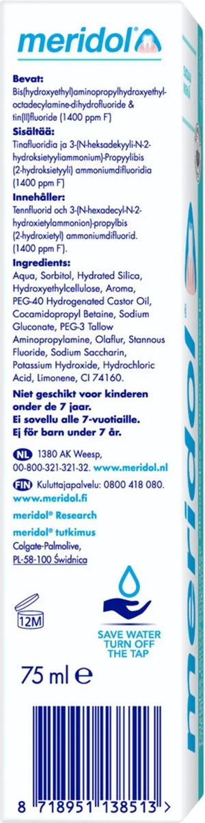 Meridol Tandvlees Tandpasta 3 X 75ml - Voordeelverpakking 4 Meridol Tandvlees Tandpasta 3 X 75ml - Voordeelverpakking - Afbeelding 2