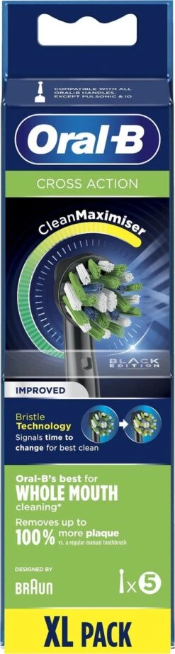 Oral B Oral-B CrossAction Opzetborstel Black Edition Met CleanMaximiser-technologie, Verpakking Van 5 Stuks -Gillette Winkel 321x1200