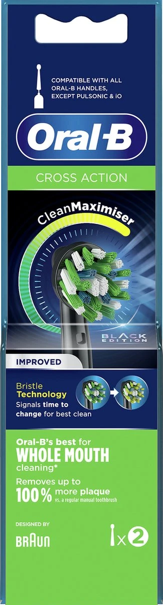 Oral B Oral-B CrossAction - Met CleanMaximiser-technologie - Opzetborstels - Zwart - 2 Stuks 12 Oral B Oral-B CrossAction - Met CleanMaximiser-technologie - Opzetborstels - Zwart - 2 Stuks - Afbeelding 10
