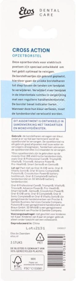 Etos Opzetborstel Cross Action - 3 Stuks - Met Wisselindicator - Geschikt Voor De Meeste Oral-B® Systemen* -Gillette Winkel 327x1200 7