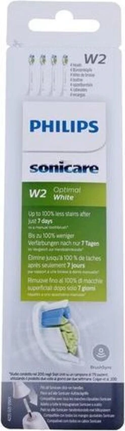 Philips Sonicare W2 Optimal White HX6064/10 - Opzetborstels - 4 Stuks -Gillette Winkel 348x1200