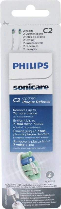Philips Sonicare C2 Optimal Plaque Defence HX9022/10 - Opzetborstels - 2 Stuks -Gillette Winkel 353x1200