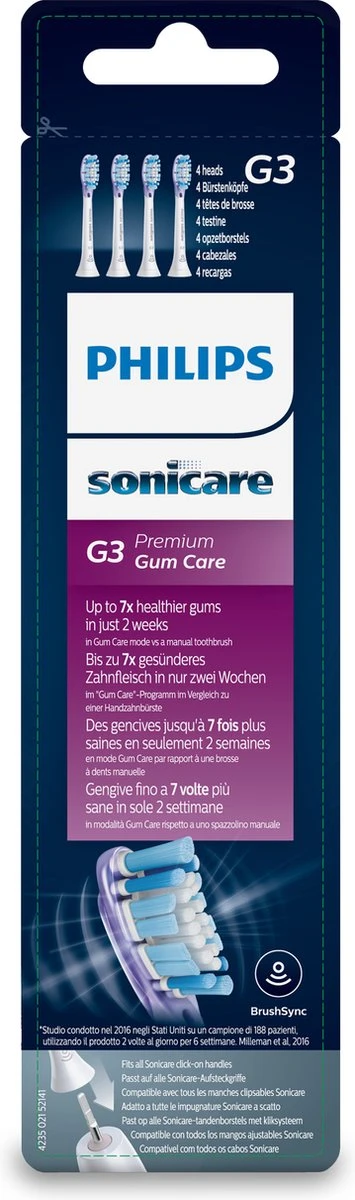 Philips Sonicare AdaptiveClean Gum HX9054/17 - Opzetborstel - 4 Stuks 6 Philips Sonicare AdaptiveClean Gum HX9054/17 - Opzetborstel - 4 Stuks - Afbeelding 4