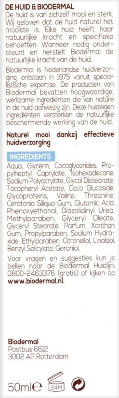 Biodermal P-CL-E Fluïde - Dagcreme - En Nachtcrème Met Glycerine - Tube 50ml 9 Biodermal P-CL-E Fluïde - Dagcreme - En Nachtcrème Met Glycerine - Tube 50ml -Gillette Winkel 361x1200