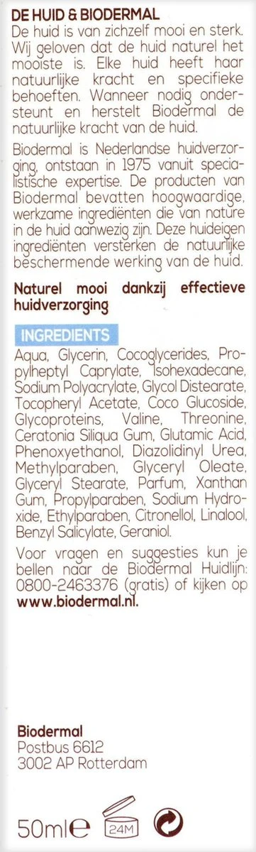 Biodermal P-CL-E Fluïde - Dagcreme - En Nachtcrème Met Glycerine - Tube 50ml 5 Biodermal P-CL-E Fluïde - Dagcreme - En Nachtcrème Met Glycerine - Tube 50ml - Afbeelding 3