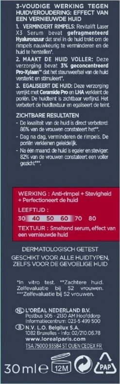 L’Oréal Paris RevitaLift Rejuvenating Serum Laser X3 - 30ml -Gillette Winkel 375x1200 1