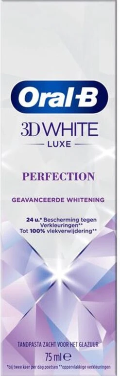 Oral B Oral-B 3D White Luxe Perfection - Voordeelverpakking 4 X 75 Ml -Tandpasta Verpakt In Gerecycleerd Karton -Gillette Winkel 385x1200