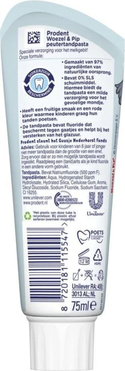 Prodent Kids 0-6 Jaar Woezel & Pip Tandpasta - 12 X 75 Ml - Voordeelverpakking -Gillette Winkel 406x1200
