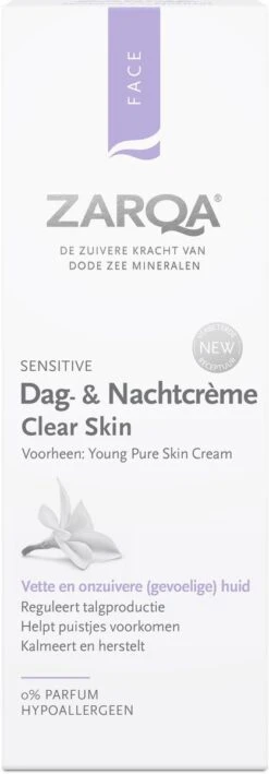 ZARQA Dag- En Nachtcrème Clear Skin (reguleert Talgproductie) - 75 Ml 10 ZARQA Dag- En Nachtcrème Clear Skin (reguleert Talgproductie) - 75 Ml -Gillette Winkel 418x1200 2