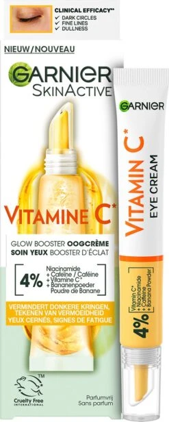 Garnier SkinActive Glow Booster Oogcrème Met Vitamine C 15 Ml -Gillette Winkel 481x1200 1