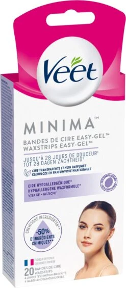 Veet Ontharingsstrips - Gezicht - Hypoallergene Minima - 20 Stuks -Gillette Winkel 525x1200 2