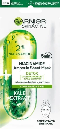 Garnier SkinActive Ampul Sheet Mask Met Boerenkool & Niacinamide - 5 Stuks -Gillette Winkel 560x1200 2