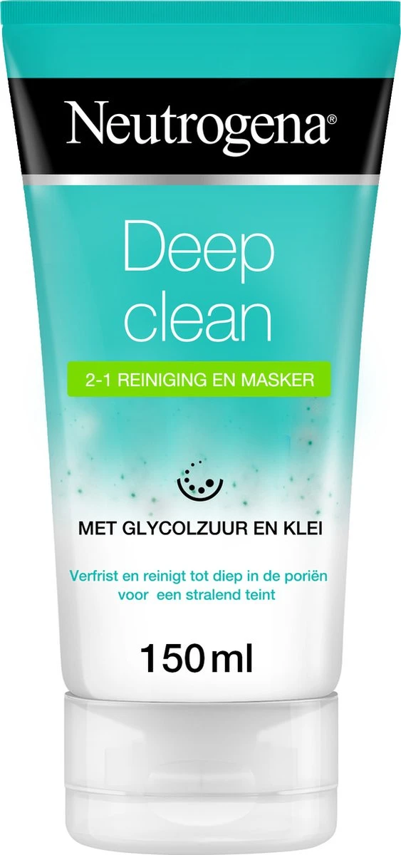 Neutrogena® Deep Clean 2-1 Reiniging En Masker, Kleimasker, Verfrissende Gezichtsreiniging En Gezichtsmasker Met Glycolzuur En Klei, Geschikt Voor Alle Huidtypen, 1 X 150 Ml 3 Neutrogena® Deep Clean 2-1 Reiniging En Masker, Kleimasker, Verfrissende Gezichtsreiniging En Gezichtsmasker Met Glycolzuur En Klei, Geschikt Voor Alle Huidtypen, 1 X 150 Ml