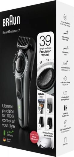 Braun Baardtrimmer En Haartrimmer BT7220 - Zwart Metaalgrijs -Gillette Winkel 569x1200 7