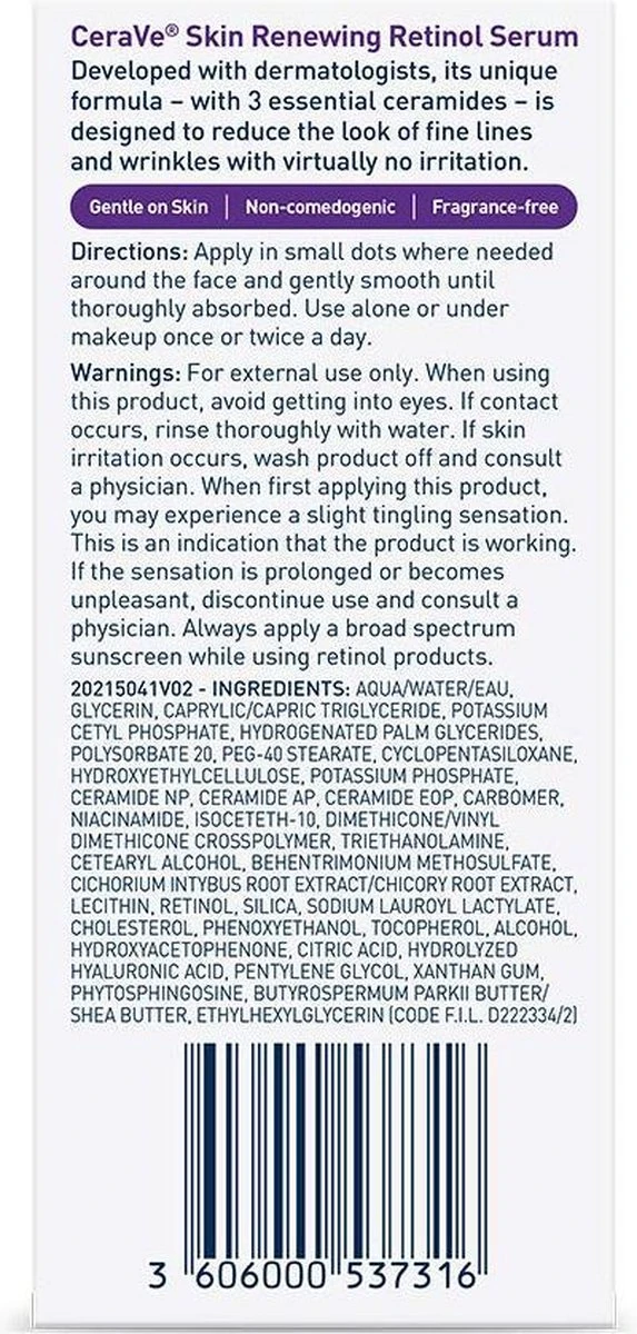 CeraVe Anti Aging Retinol Serum - Helpt Fijne Lijntjes En Rimpels Te Verminderen 8 CeraVe Anti Aging Retinol Serum - Helpt Fijne Lijntjes En Rimpels Te Verminderen - Afbeelding 6