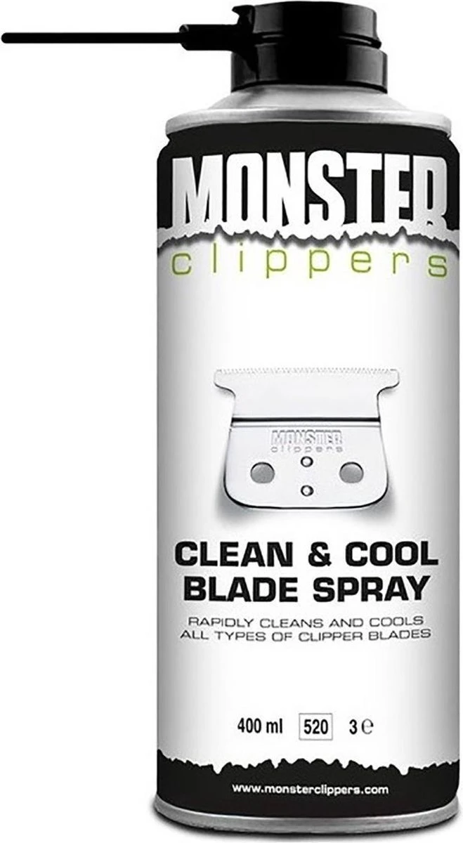 Monster Clippers Clean & Cool Blade Spray 400ml - Voor Tondeuse En Trimmer Onderhoud - Snijmes Reiniger 2 Monster Clippers Clean & Cool Blade Spray 400ml - Voor Tondeuse En Trimmer Onderhoud - Snijmes Reiniger