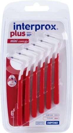 3x Interprox Plus Mini Conical 2-4 Mm Rood Blister à 6 Ragers -Gillette Winkel 662x1200