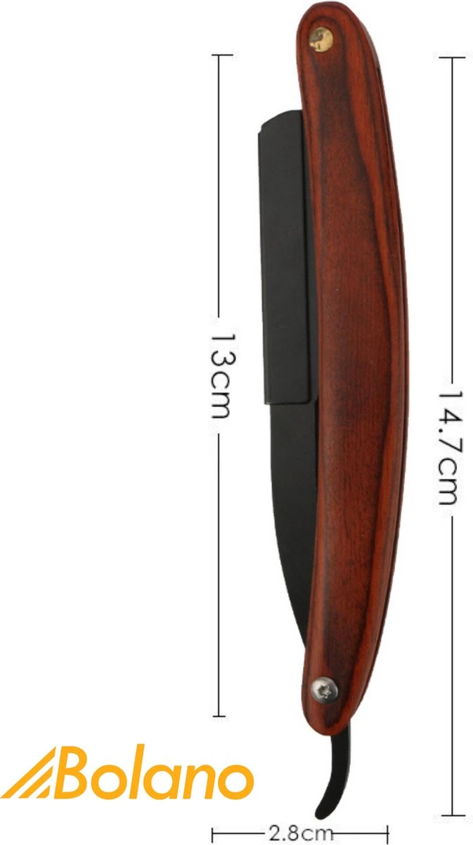 Bolano® Premium Shavette Open Scheermes Brown Wood + 50 Single Edge Scheermesjes - Klassiek Barbiersmes Straight Razor Voor Mannen - Cut Throat Razor Nekmes - Klassiek Klap Scheermes - Safety Razor Feather Mes 12 Bolano® Premium Shavette Open Scheermes Brown Wood + 50 Single Edge Scheermesjes - Klassiek Barbiersmes Straight Razor Voor Mannen - Cut Throat Razor Nekmes - Klassiek Klap Scheermes - Safety Razor Feather Mes - Afbeelding 10