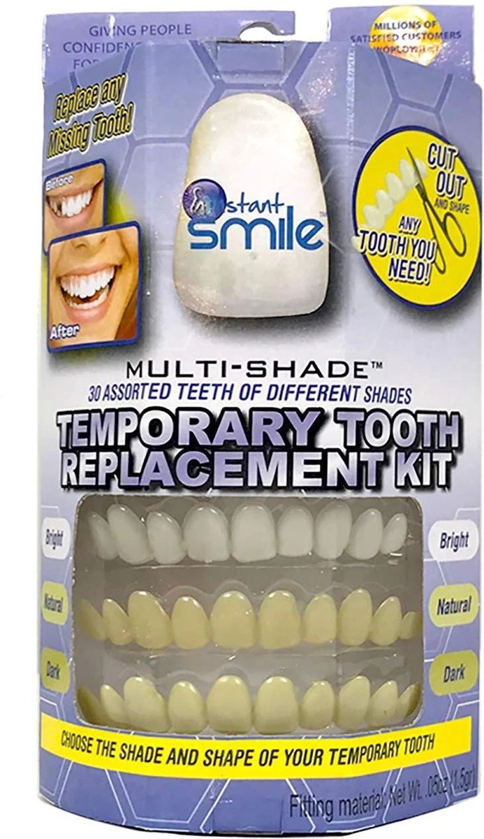 Tand Afgebroken Reparatie Kit InstantSmile Gebit (goedkope Kunstgebit) - Multi Shade 5 Tand Afgebroken Reparatie Kit InstantSmile Gebit (goedkope Kunstgebit) - Multi Shade - Afbeelding 3