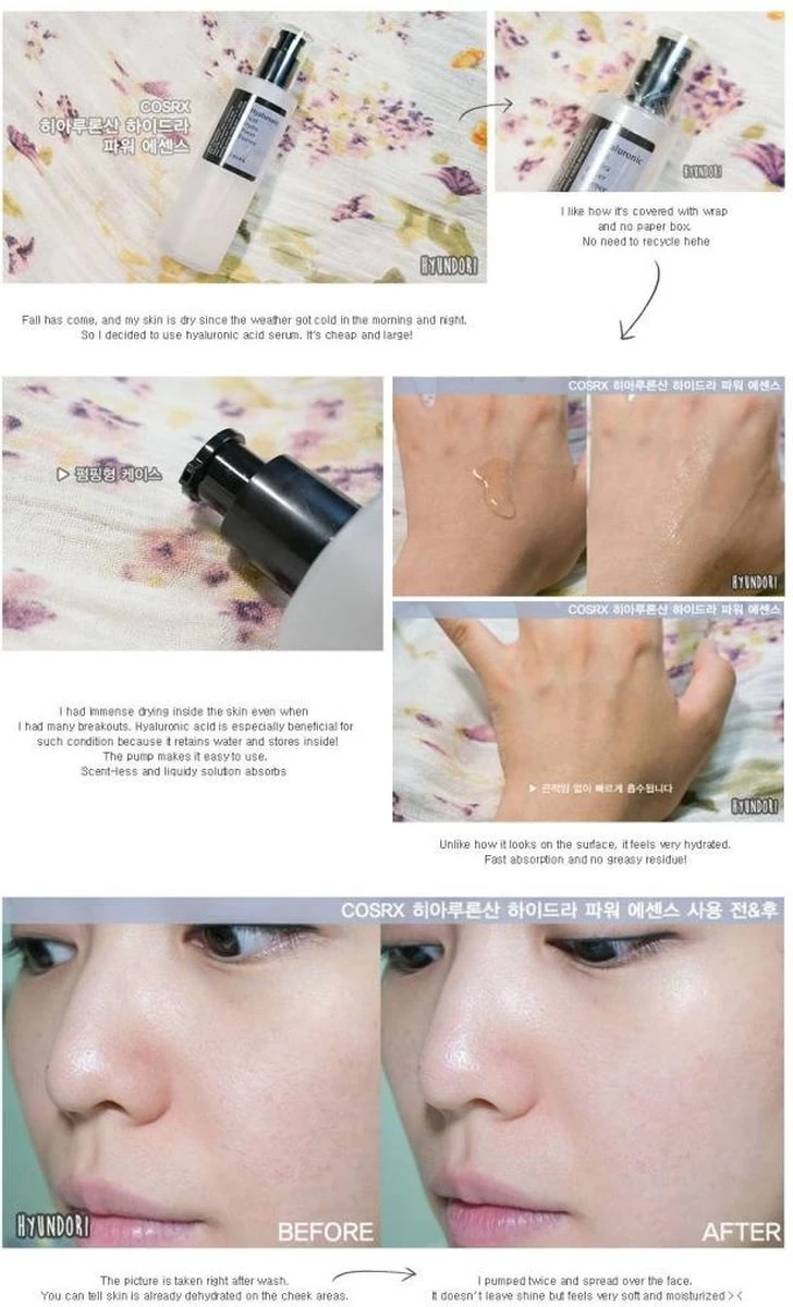 CosRx Hyaluronic Acid Hydra Power Essence 100ml. 4 CosRx Hyaluronic Acid Hydra Power Essence 100ml. - Afbeelding 2