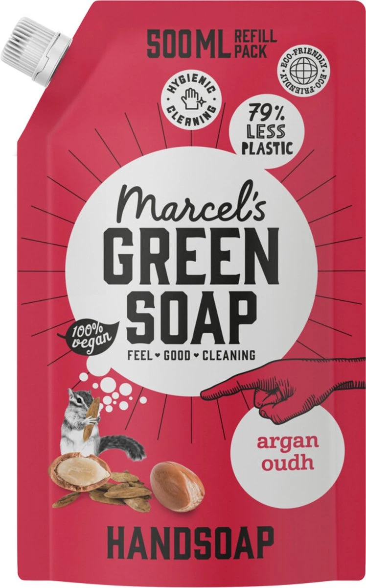 Marcel's Green Soap Handzeep Navulling Argan & Oudh - 500ML 3 Marcel's Green Soap Handzeep Navulling Argan & Oudh - 500ML