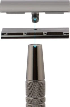 Safety Razor Scheermes + 20 Scheermesjes - Aluminium - Antraciet - Double Blade -Gillette Winkel 786x1200 23