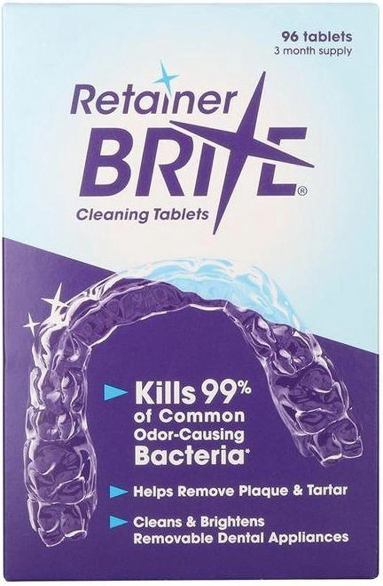Retainer Brite Reinigingstabletten - 96 Stuks 3 Retainer Brite Reinigingstabletten - 96 Stuks