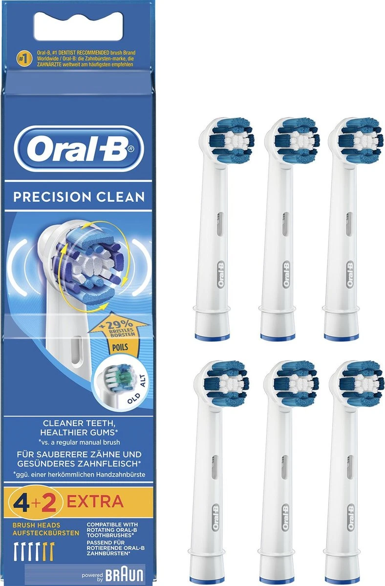 Oral B Oral-B Precision Clean - Opzetborstels - 6 Stuks - Wit 14 Oral B Oral-B Precision Clean - Opzetborstels - 6 Stuks - Wit - Afbeelding 12