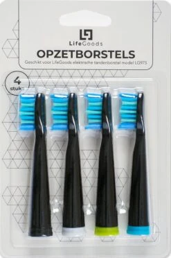 LifeGoods Opzetborstels - Voor Elektrische Tandenborstel - 4 Stuks - Zwart/Blauw -Gillette Winkel 797x1200