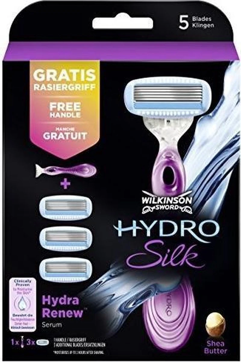 Wilkinson Hydro Silk Mesjes Voor Vrouwen Voordeelverpakking Met 3 Mesjes 3 Wilkinson Hydro Silk Mesjes Voor Vrouwen Voordeelverpakking Met 3 Mesjes