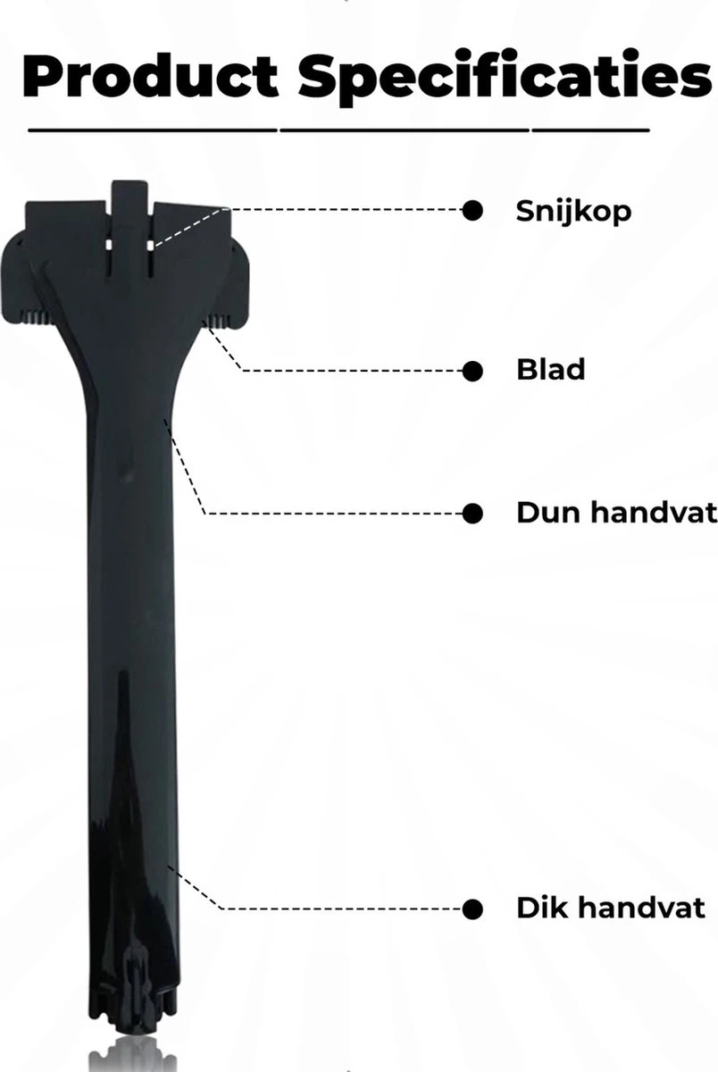 JUST23 Back Shaver - Rug Scheermes - Rughaar Verwijderaar - Rug Scheren - Inklapbaar - Incl. Schoonmaak Borstel 6 JUST23 Back Shaver - Rug Scheermes - Rughaar Verwijderaar - Rug Scheren - Inklapbaar - Incl. Schoonmaak Borstel - Afbeelding 4