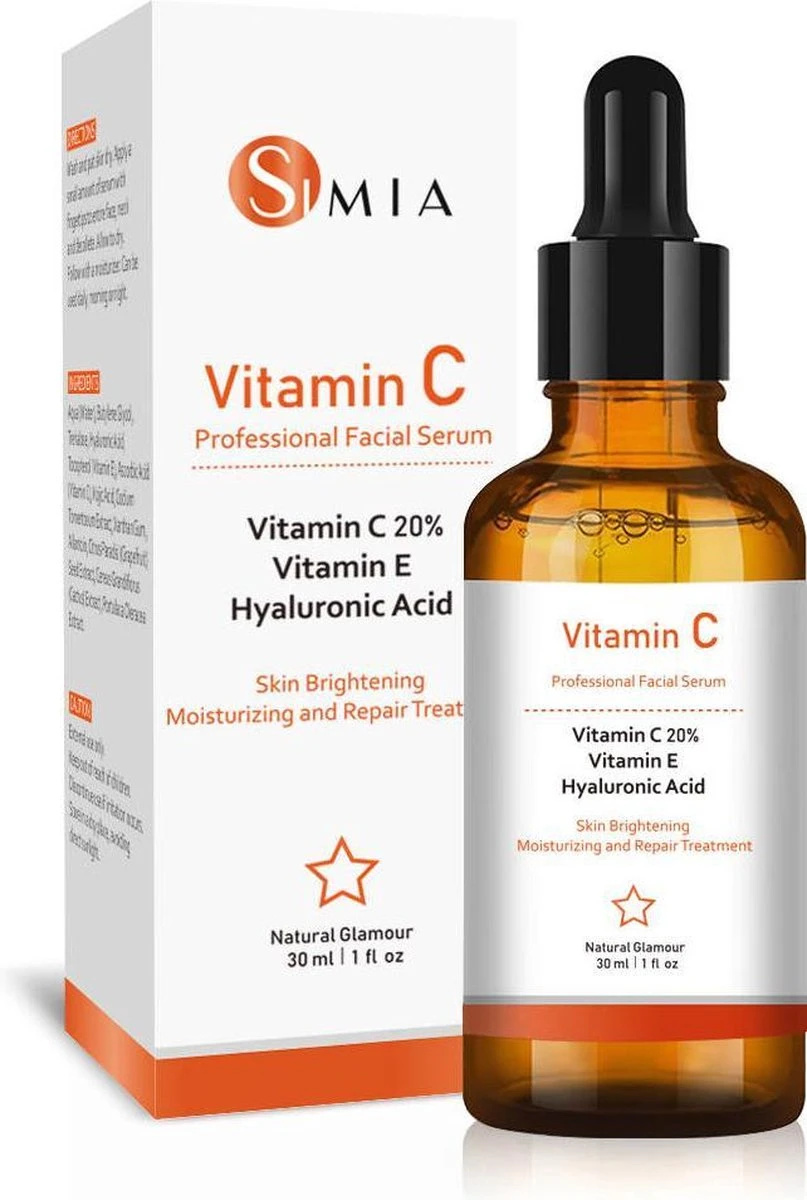 Simia™ Original Vitamine C Serum - Met Vitamine E & Hyaluronzuur - Gezichtsserum - Collageen - Anti Rimpel - Anti Acne - Tegen Pigmentvlekken - 30ml 3 Simia™ Original Vitamine C Serum - Met Vitamine E & Hyaluronzuur - Gezichtsserum - Collageen - Anti Rimpel - Anti Acne - Tegen Pigmentvlekken - 30ml